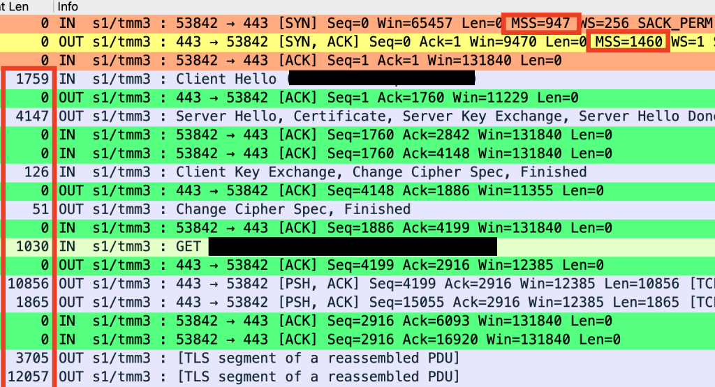 TCP Large segment Offload Wireshark Capture